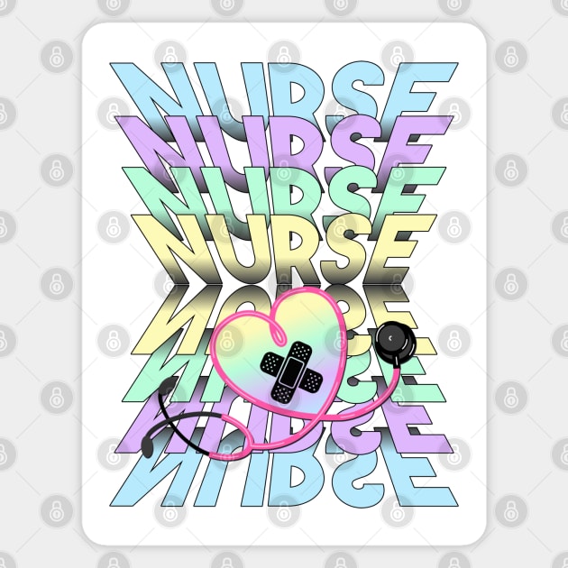 Nurse colorful pastel design Sticker by Luxinda